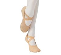 Girls Women Ballet Elastic Professional Soft Soled Shoes Flats Stretch Canvas Yoga Gym Dancing for Dance Practice or Performance(Camel,33)