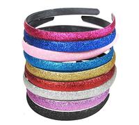 Girls/Women Mixed Color Glitter Headband Headwear Hairband or Hair Hoop Set of 9