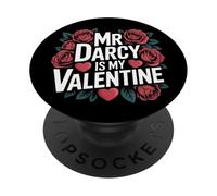 Girls Womens Bookish Valentines Day Mr Darcy Is My Valentine PopSockets Adhesive PopGrip
