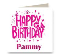 Girls - Womens Personalised Pink & White Celebration Birthday Card CD9