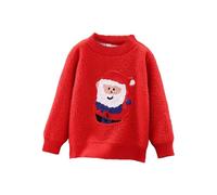 Girls Xmas Jumper Aged 13 - Winter Girls Fleece Lined Knitted Sweater Cozy Thermal Pullover Top for Children Holiday Casual Daily Wear (Watermelon Red, 6-7 Years)