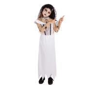 Girls Zombie Bride Costume Wedding Dress Ghost Horror Halloween Kids Fancy Dress