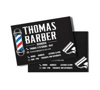 GIRLSIGHT Business Card - Modern Design with Barber Post and Comb, Perfect for Barbers, Hair Salons and Independent Hairdressers, White with Pink and Purple Floral Patterns, Standard, Floral