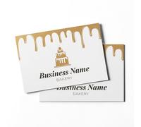 GIRLSIGHT Elegant Design Pastry Business Card with Icing - Ideal for Cake Salons and Bakeries, Printing, Professional Gift, White with Pink and Purple Floral Patterns, Standard, Floral
