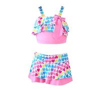 Girls's Swimsuit Tow Piece Rainbow Bikini for 3 to 14 Years Swimming Pool Hot Spring Natatorium Skirts for Girls of Age 13