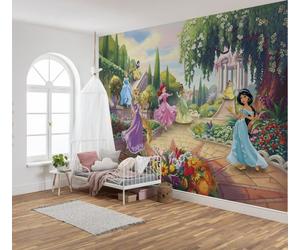Girly bedroom photo wallpaper wall mural Disney Princess Park decor 144x100inch