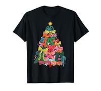 Girly Christmas Tree Bows Cute Holiday Present Bow Tree T-Shirt