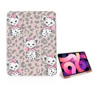 Girly Cute Cheetah Cub Bow for iPad A16 11th 11 Inch 2025/iPad 10th Gen 10.9 Inch 2022 Case,[Pencil Holder+Auto Sleep/Wake],Slim Stand Soft Leather TPU Back Smart Cover,Pink
