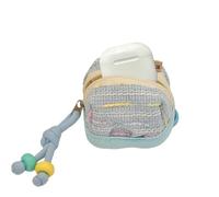 Girly Girl Women Earphone Case Cover for AirPods 4, Creative Multifunction Luxury Elegant Keychain Storage Case for AirPods 1/2/3/4/ Pro/Pro2/Pro 3, Clothes Art Coin Purse Cable Organizer Bag-Blue