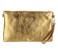 Girly HandBags Genuine Italian Metallic Leather Clutch Bag (Old Gold)(Size: W 25, H 15, D 2 cm (W 10, H 6, D 1 inches))