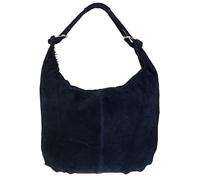 Girly HandBags Hobo Italian Suede Leather Shoulder Bag - Navy(Size: W 44, H 34 cm (W 17, H 13.5 inches)-variable depth)