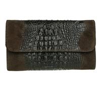 Girly Handbags Womens Croc Suede Clutch Bag Italian Leather (Chocolate)