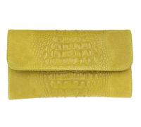 Girly Handbags Womens Crocodile Print Suede Leather Clutch Bag Italian Party Crossbody Messenger Shoulder Bag - Yellow