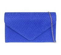 Girly Handbags Womens Diamante Evening Clutch Bag Suede Look Sparkly Medium Royal Blue