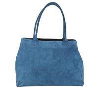 Girly Handbags Womens Expandable Italian Suede Leather Shoulder Bag (Denim)