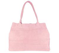 Girly Handbags Womens Expandable Italian Suede Leather Shoulder Bag - Light Pink
