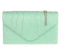 Girly Handbags Womens Faux Suede Clutch Bag Pleated Design Evening Party (Mint)