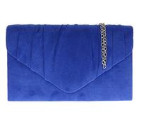 Girly Handbags Womens Faux Suede Clutch Bag Pleated Design Evening Party Royal Blue