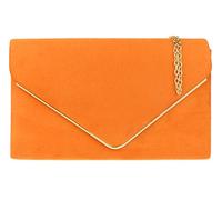 Girly Handbags Womens Faux Suede Envelope Clutch Bag with Chain Strap Elegant Evening Handbag for Wedding Guest, Bridesmaid, Prom & Party, Small Shoulder Crossbody BagOrange