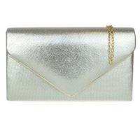 Girly Handbags Womens Faux Suede Envelope Clutch Bag with Chain Strap Elegant Evening Handbag for Wedding Guest, Bridesmaid, Prom & Party, Small Shoulder Crossbody BagSilver