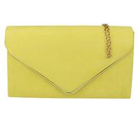 Girly Handbags Womens Faux Suede Envelope Clutch Bag with Chain Strap Elegant Evening Handbag for Wedding Guest, Bridesmaid, Prom & Party, Small Shoulder Crossbody BagYellow