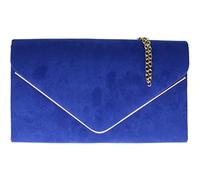 Girly Handbags Womens Faux Suede Envelope Clutch Bag with Chain Strap Elegant Evening Handbag for Wedding Guest, Bridesmaid, Prom & Party, Small Shoulder Crossbody Bag Royal Blue