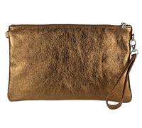 Girly Handbags Womens Genuine Italian Metallic Leather Clutch Bag - Copper
