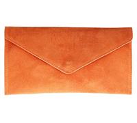 Girly Handbags Womens Genuine Italian Suede Leather Envelope Clutch Bag Wedding Purse Handbag Crossbody Bag Large Orange