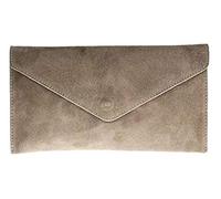 Girly Handbags Womens Genuine Italian Suede Leather Envelope Clutch Bag Wedding Purse Handbag Crossbody Bag LargeKhaki
