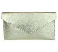 Girly Handbags Womens Genuine Italian Suede Leather Envelope Clutch Bag Wedding Purse Handbag Crossbody Bag Large Metallic Light Gold