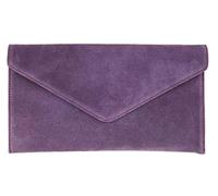 Girly Handbags Womens Genuine Italian Suede Leather Envelope Clutch Bag Wedding Purse Handbag Crossbody Bag Large Dark purple