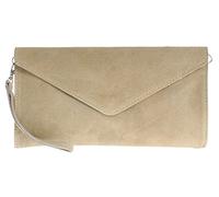 Girly Handbags Womens Genuine Italian Suede Leather Envelope Clutch Bag Wedding Purse Handbag Crossbody Bag Large Beige