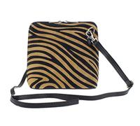 Girly Handbags Womens Genuine Suede Cross Body Animal Print Zebra Leopard Shoulder Bag (Zebra Brown)