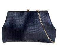Girly Handbags Womens Glitter Pleated Retro Evening Clutch Bag Medium Navy