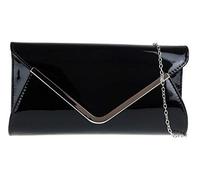 Girly Handbags Womens Glossy Oversized Clutch Bag (Black)