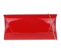 Girly Handbags Womens Glossy Patent Clutch Bag with Chain Strap Envelope Evening Handbag for Party, Wedding Guest & Night Out, Small Shoulder Crossbody Bag - Red
