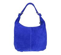 Girly Handbags Womens Hobo Italian Suede Leather Shoulder Bag - Royal Blue