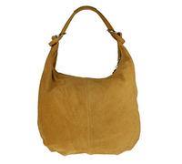 Girly Handbags Womens Hobo Italian Suede Leather Shoulder Bag - Tan