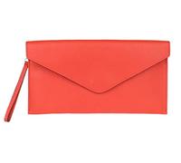 Girly Handbags Womens Italian Genuine Leather Envelope Clutch Bag Large Coral