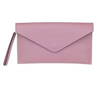 Girly Handbags Womens Italian Genuine Leather Envelope Clutch Bag Large Dark Pink