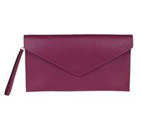 Girly Handbags Womens Italian Genuine Leather Envelope Clutch Bag Wristlet Evening Bag Party Wedding Merlot