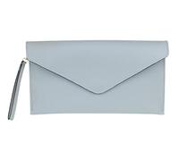 Girly Handbags Womens Italian Genuine Leather Envelope Clutch Bag Wristlet Evening Bag Party Wedding Light Grey
