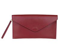 Girly Handbags Womens Italian Genuine Leather Envelope Clutch Bag Wristlet Evening Bag Party Wedding Burgundy