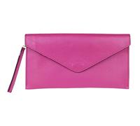 Girly Handbags Womens Italian Genuine Leather Envelope Clutch Bag Wristlet Evening Bag Party Wedding Fuchsia