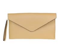 Girly Handbags Womens Italian Genuine Leather Envelope Clutch Bag Wristlet Evening Bag Party Wedding Light Taupe