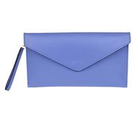 Girly Handbags Womens Italian Genuine Leather Envelope Clutch Bag Wristlet Evening Bag Party Wedding (Cornflower Blue)