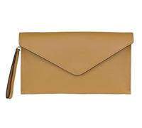 Girly Handbags Womens Italian Genuine Leather Envelope Clutch Bag Wristlet Evening Bag Party Wedding Light Tan