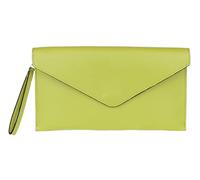 Girly Handbags Womens Italian Genuine Leather Envelope Clutch Bag Wristlet Evening Bag Party Wedding Lemon