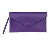 Girly Handbags Womens Italian Genuine Leather Envelope Clutch Bag Wristlet Evening Bag Party Wedding (Dark Purple)