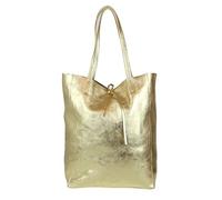 Girly Handbags Womens Large Genuine Italian Leather Tote Hobo Shoulder Bag Real Handmade Handbag Open Top A4 College Work Bag - Metallic Gold